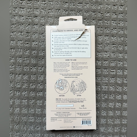 NWOT Kitsch Satin-Wrapped Flexi Rods With Box 6 Pieces - Picture 2 of 3